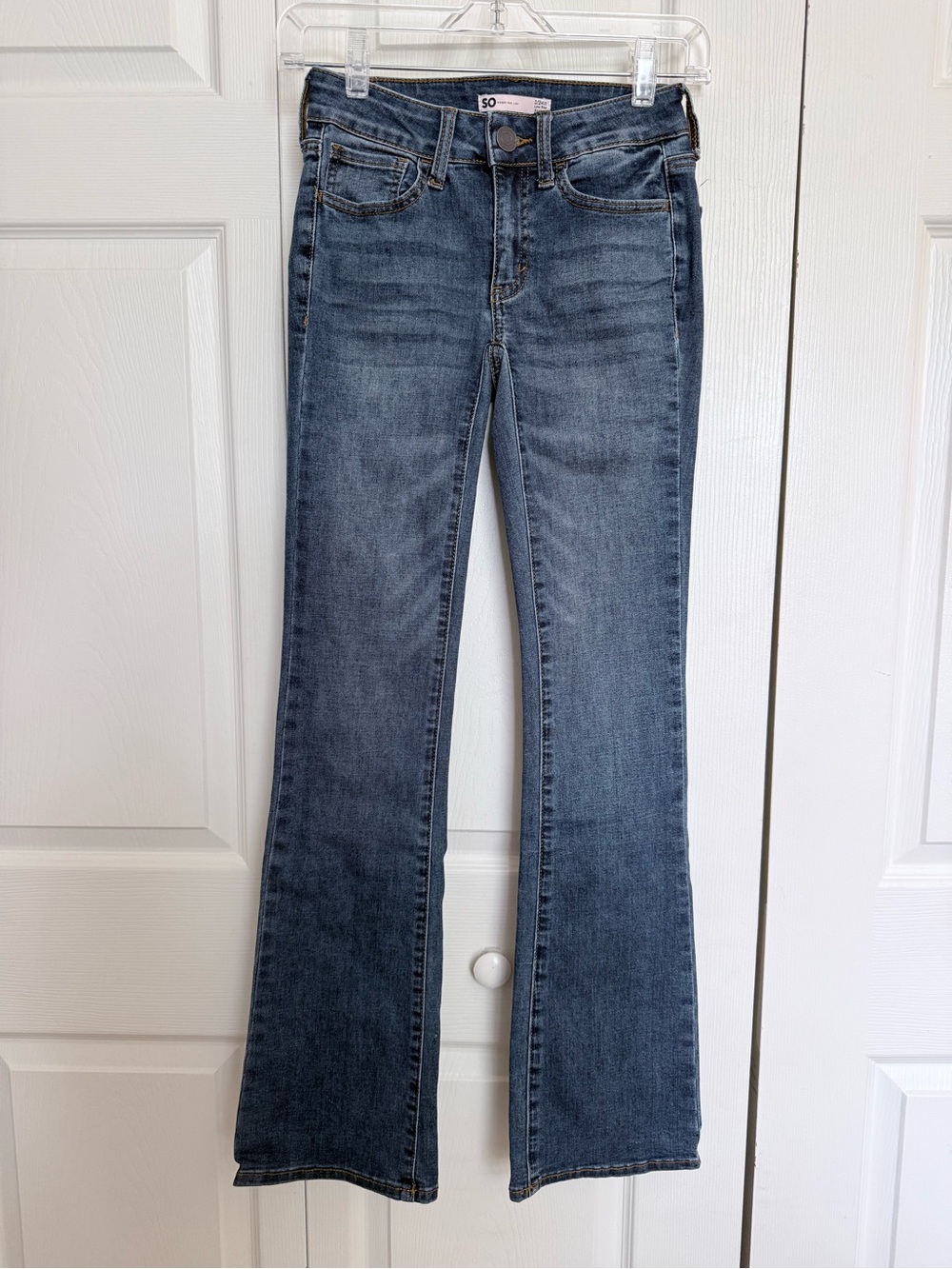 SO Women's Low- Rise Blue Flare Jeans